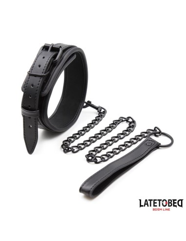 Collar y Correa Neopreno Negro
