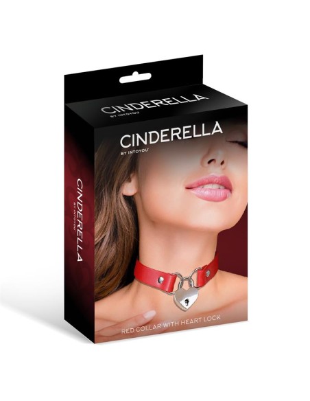 Collar con Candado de Corazon Cuero Vegano Talla Unica