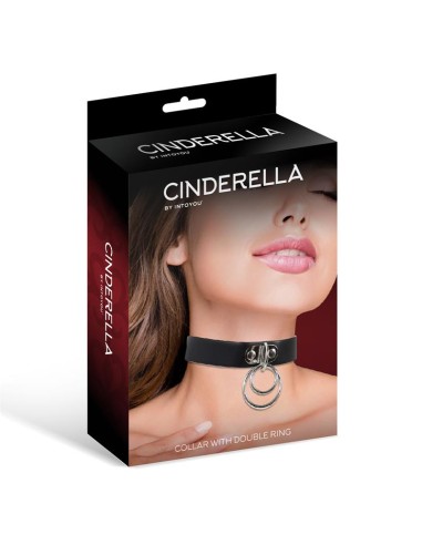 Collar con Doble Aro Cuero Vegano Talla Unica