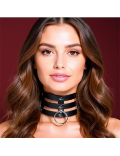 Collar Ancho con Aro Cuero Vegano Talla Unica