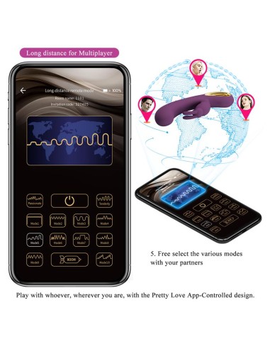 Liam Vibrador Punto G Silicona con APP Morado