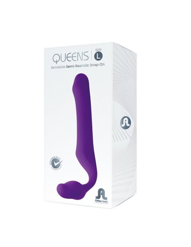 Queens L Dildo Strap On sin Tirantes Silicona Purpura Oscuro