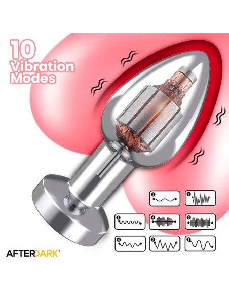 Dimpor Plug Anal Cromado con Vibracion USB Magnetico Talla S
