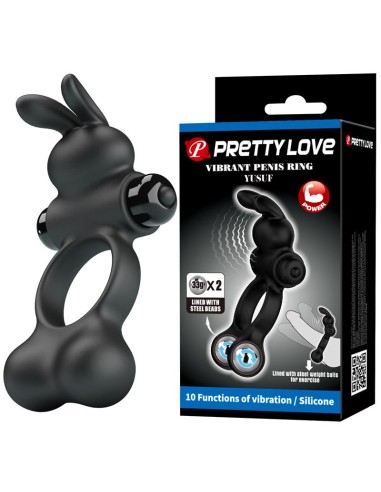 Yusuf Anillo para el Pene con Bolas de Metal 2x33gr