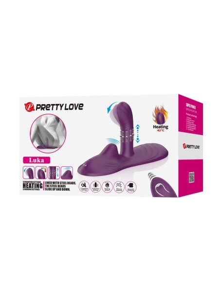 Luka Asiento con Vibrador con Finger Efecto Calor y Bolas Rotadoras
