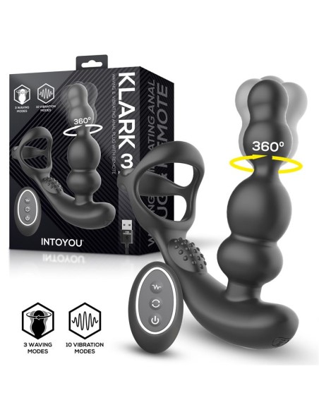 Klark Plug Anal Oscilante con Vibracion y Control Remoto