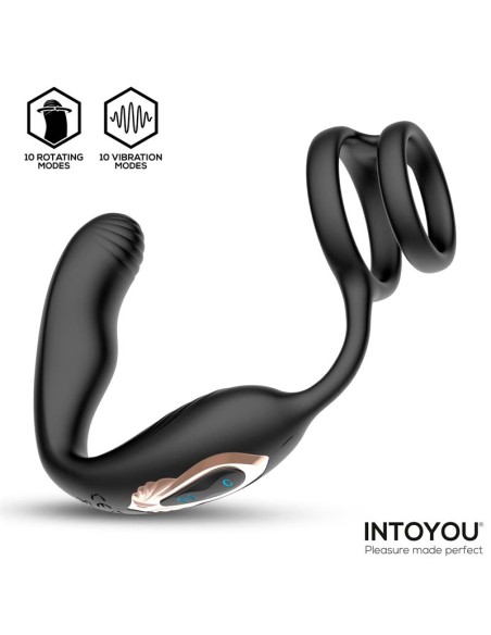 Bruce Masajeador Prostatico 360º y Doble Anillo con Vibracion