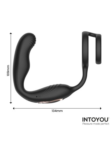 Bruce Masajeador Prostatico 360º y Doble Anillo con Vibracion