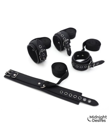 Set Bondage con Esposas Antifaz y Pluma Estimuladora