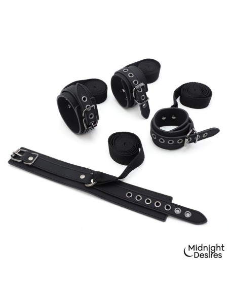 Set Bondage con Esposas Antifaz y Pluma Estimuladora