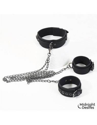 Collar con Esposas para Tobillos con Cadena