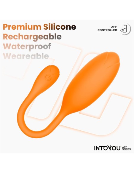 Logan Huevo Vibrador con APP Silicona Unibody Naranja