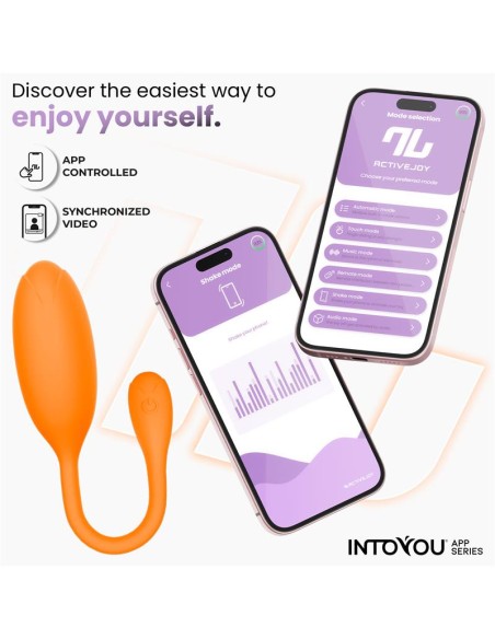 Logan Huevo Vibrador con APP Silicona Unibody Naranja