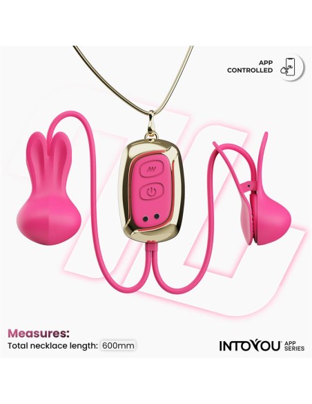 Tickly Pinzas para Pezones con Vibracion Control y Collar con APP
