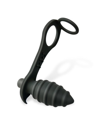 Aksten Plug Anal con Vibracion y Anillo para Testiculos