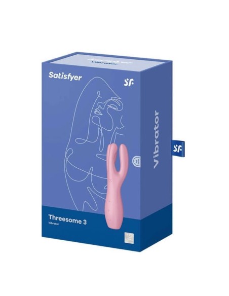 Threesome 3 Lay on Vibrador 3 Motores Rosa
