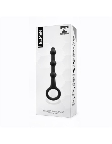 Elmer Plug Anal con Aro de Facil Extraccion Silicona Negro