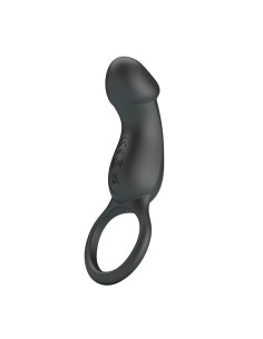 Trae Anillo Vibrador Silicona USB Negro 2