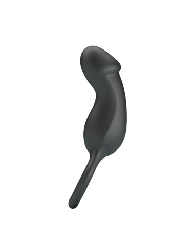 Trae Anillo Vibrador Silicona USB Negro