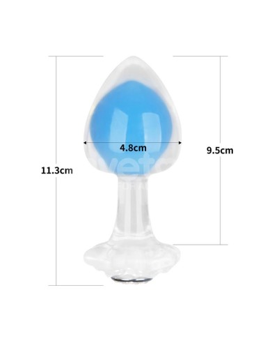 Gemoria Plug Anal Silicona Bola Interna Acero Brilla en la Oscuridad