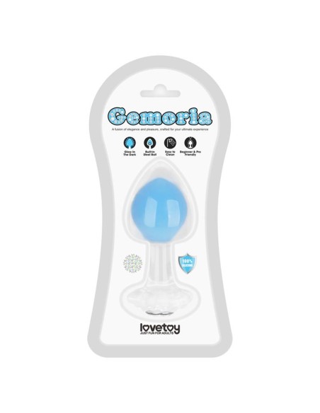 Gemoria Plug Anal Silicona Bola Interna Acero Brilla en la Oscuridad