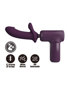 Dj Scholar Pistola de Masaje con Dildo Funcion Empuje Purpura
