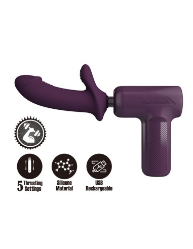 Dj Scholar Pistola de Masaje con Dildo Funcion Empuje Purpura
