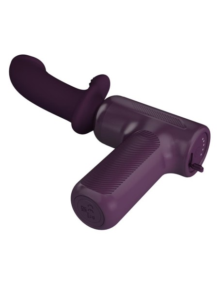Dj Scholar Pistola de Masaje con Dildo Funcion Empuje Purpura