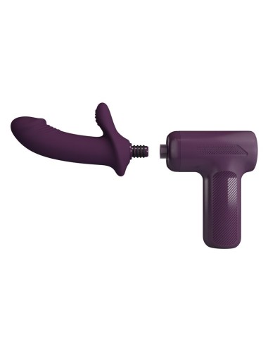 Dj Scholar Pistola de Masaje con Dildo Funcion Empuje Purpura