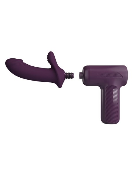 Dj Scholar Pistola de Masaje con Dildo Funcion Empuje Purpura