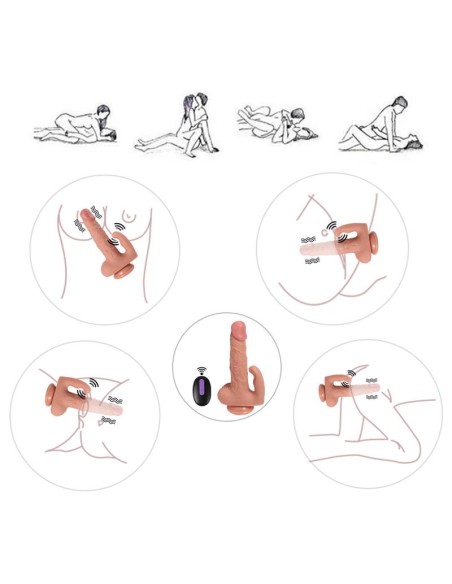 Haydon Dildo con 20 Modos de Vibracion y Estimulador de Clitoris
