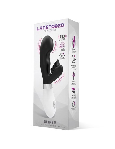 Sliper Vibrador Conejito Silicona Negro