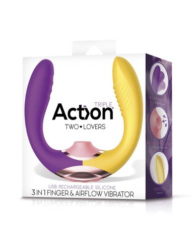 Two Lovers 3 in 1 Vibrador con Finger y Succion