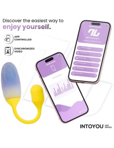 NexEgg Huevo Vibrador Doble Capa Silicona App Amarillo Purpura 2