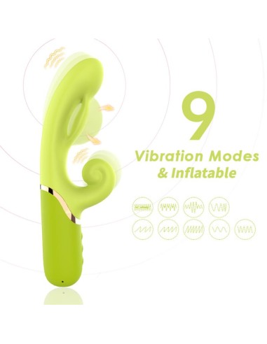 Vibrador con Funcion de Inflado Verde