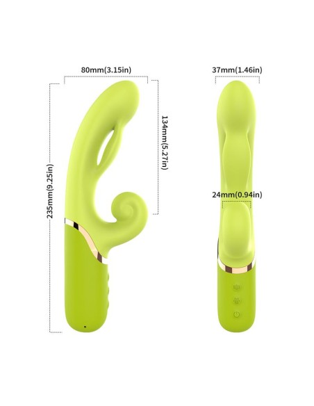 Vibrador con Funcion de Inflado Verde