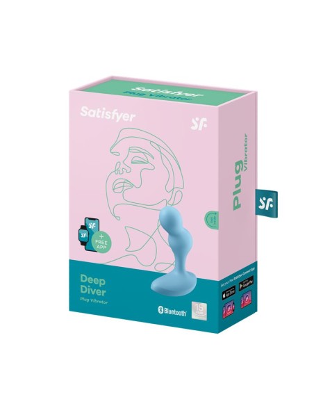 Deep Diver Plug Anal con Vibracion APP Satisfyer Connect Azul