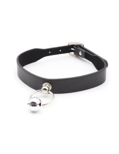 Collar con Aro y Cascabel Negro 2