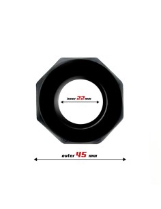 Anillo para el Pene Poligonal Super Flexible 22 cm Negro 2