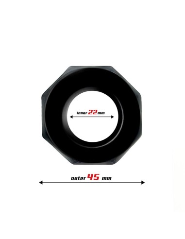 Anillo para el Pene Poligonal Super Flexible 22 cm Negro