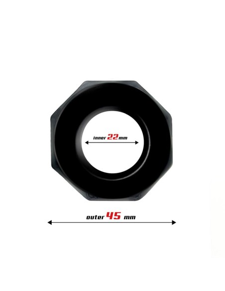 Anillo para el Pene Poligonal Super Flexible 22 cm Negro