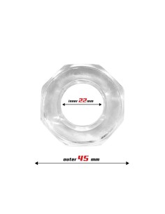 Anillo para el Pene Super Flexible Poligonal 22 cm Transparente 2