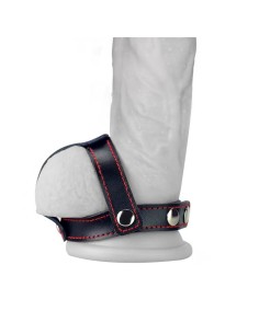 Anillo de Pene y Testiculos Cuero Negro 2