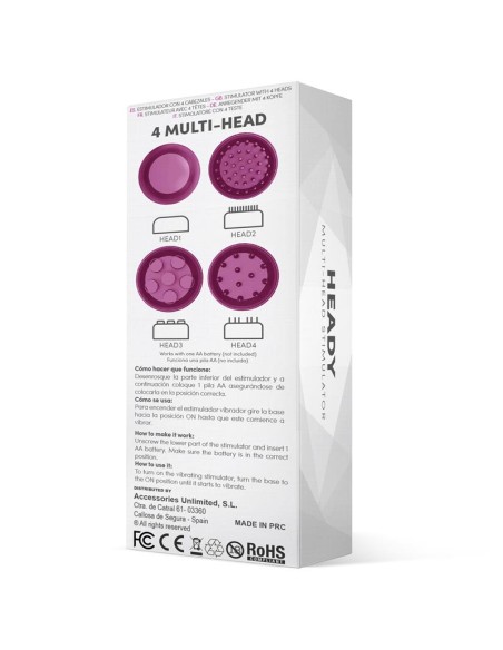 Heady Estimulador con 4 Cabezales Purpura