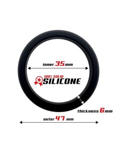 Anillo para el Pene Forma Plana Silicona Solida 35 cm Negro 2