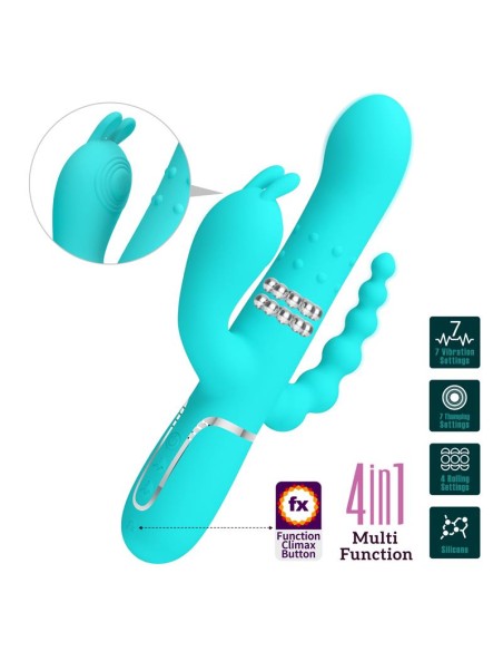 Cammy Vibrador con Bolas Rotadoras y Cadena Anal