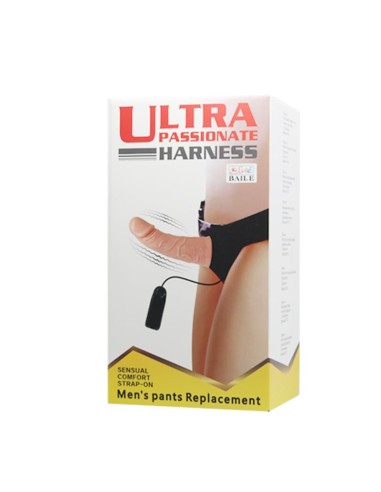 Baile Arnes con Dildo Vibrador Natural 15 cm