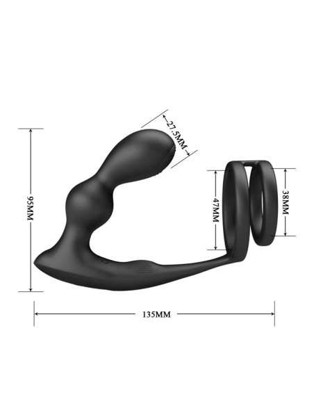 Marshall Plug Anal con Vibracion y Anillo para el Pene y Testiculos