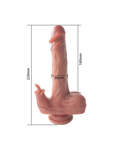 Dildo con Vibracion Thrusting y Calor 22 cm