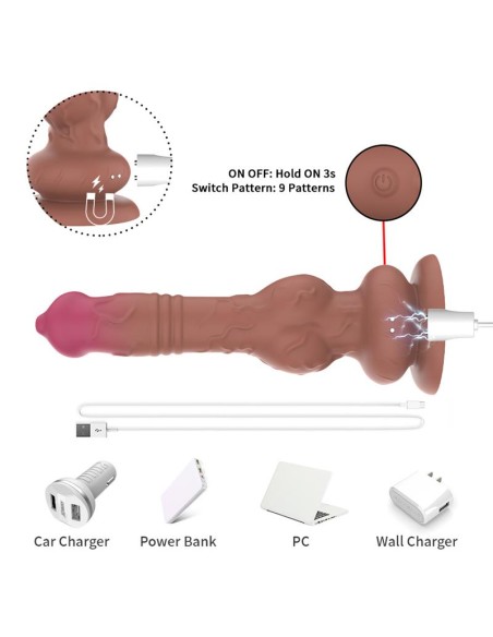 Dildo con Vibracion y Movimiento Thrusting 225 cm